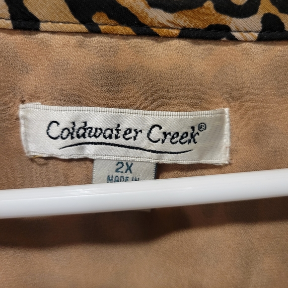 Coldwater Creek Sheer Animal Print Top - Picture 4 of 4